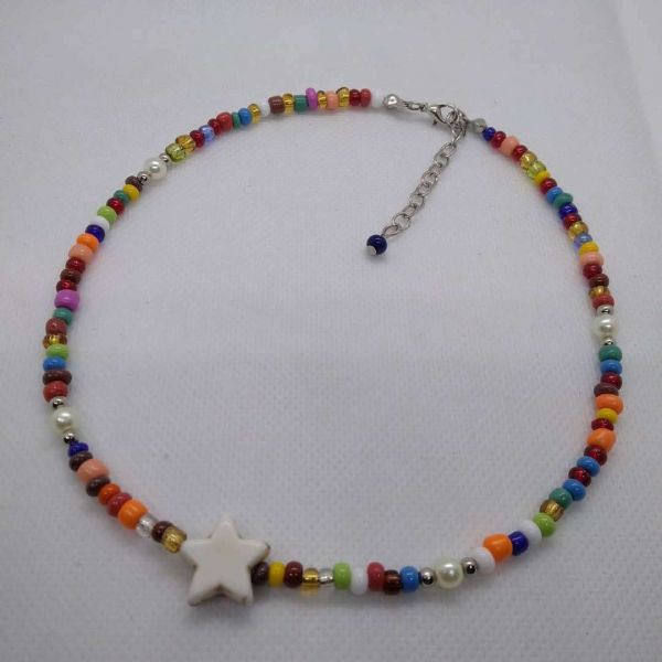 Colar de Miçangas Colorido Estrela