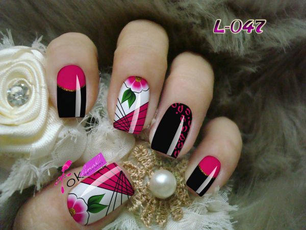 Películas e Adesivos para Unhas Mod. Flores Cód. L-047