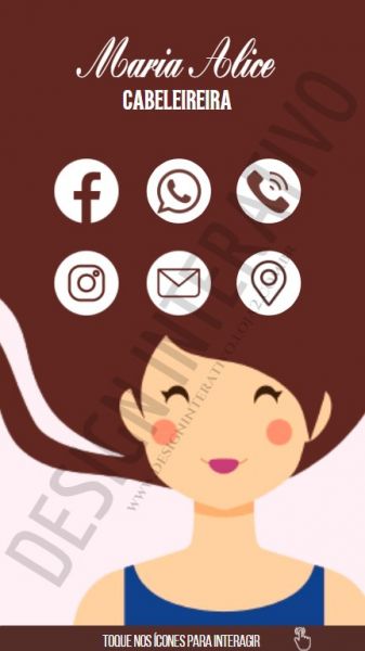 CARTÃO DIGITAL CABELELEIRA - MARROM