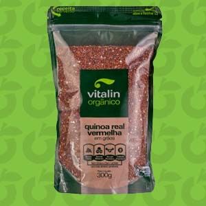Quinoa Real Vermelha Orgânica em Grãos 300 Gramas Vitalin