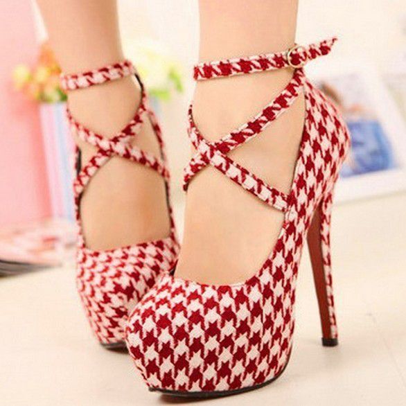 SAPATO XADREZ VERMELHO 7962254-3407