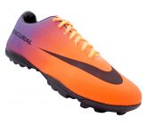 Chuteira Society Nike Mercurial Laranja e Roxa MOD:11615