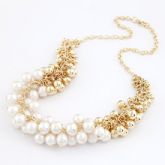 Colares Femininos simulado Pearl Necklace para mulheres Fashion ouro Beads gargantilha Colares decla