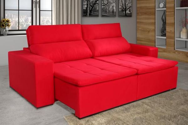 Sofa Retratil Reclinavel Italia 2xMod0,90m Vermelh6002 Vicam