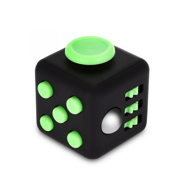 Fidget Cube Preto com Verde