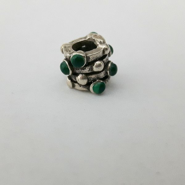 Separador em Prata com Pedras Verde