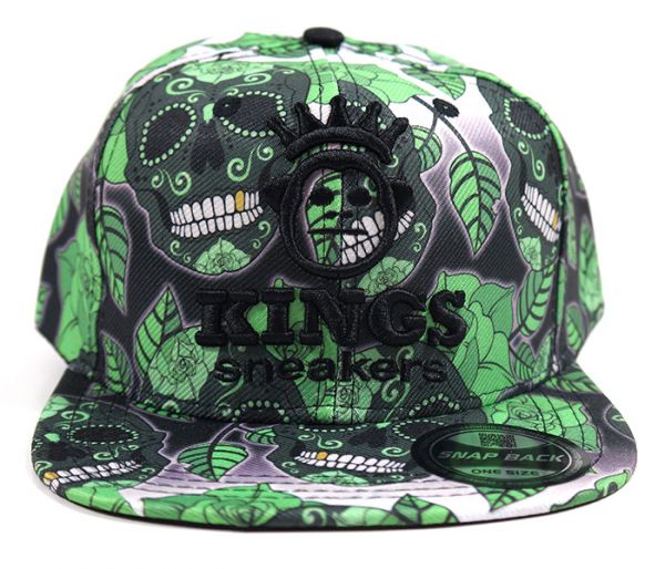 Boné Aba Reta Kings Sneakers Verde Estampa Caveira