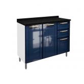Balcao Aco Triplo 3P2G Colors Azul Bertolini