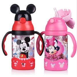 Garrafinha Disney Infantil com Canudo 400ml