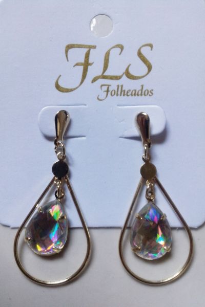 Brinco folheado dourado