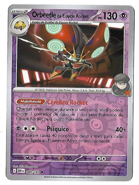 Pokemon Orbeetle da Equipe Rocket Reverse Foil Escarlate e Violeta Rivais Predestinados