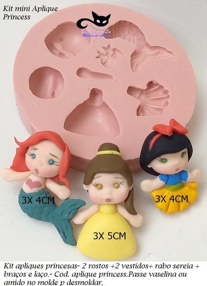Kit Apliques mini princesas
