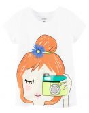 FC201- Carter's Camiseta Camera Girl Branca 3T (2.5-3anos)