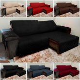 Capa Protetora Sofa Retratil Martelado 3Lgs Preto Vera Lucia