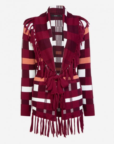 CASACO DE TRICOT JACQUARD FAIXA AMARO