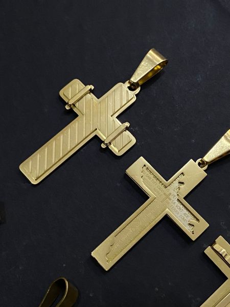 *pingente cruz grande masculino de aço inoxidável*