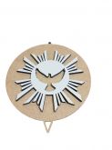 CÓD-RE52 MOLDURA ESCAPULÁRIO ESPÍRITO SANTO PARA PORTA 10CM CRU COM BRANCO