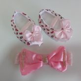 Kit Sapatinho e Tiara Rosa