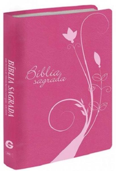 Biblia Sagrada Letra Gigante Capa Luxo Pink Edição Com Novo Testamento em 2 Cores Com Indice