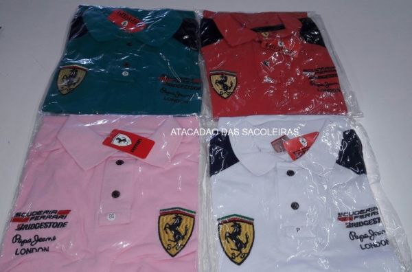 10 POLO FERRARI MALHA PIQUET
