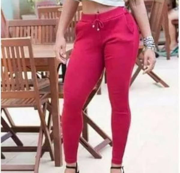 Calça moletom ribana feminino