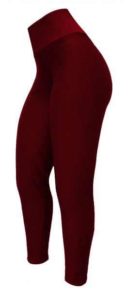 Calça legging(52/54) plus size vermelho escuro em tecido jacquard piquet