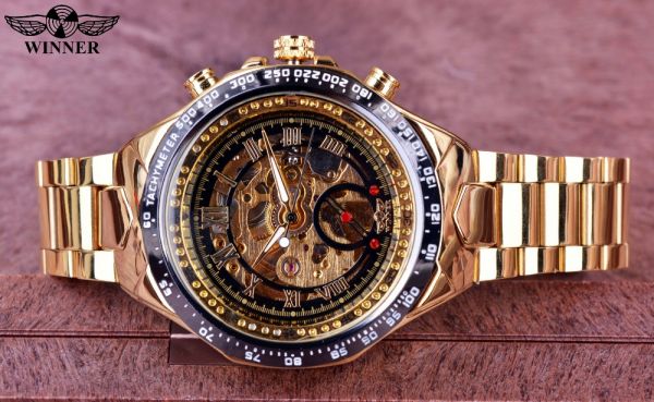 Relógio De Luxo Dourado Original Elegante