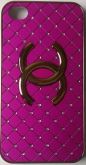 CASE CHANEL PINK COM STRASS PARA IPHONE 4 E 4S
