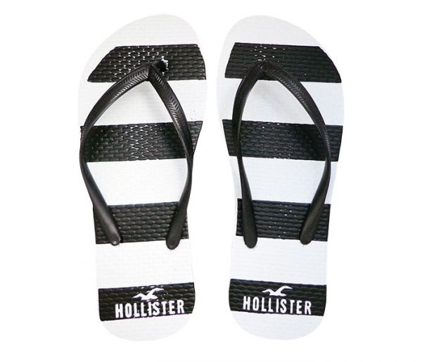 Chinelo Hollister Feminino Branco e Preto MOD:30568