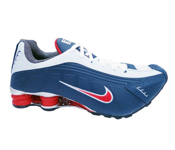 Tênis Nike Shox R4 Cromado, Azul e Vermelho MOD:11770