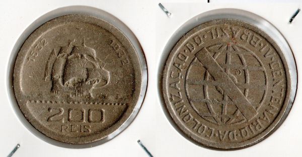 136-3 - 200 Réis 1932 - Tiragem BAIXA - 596.214 -Oportunidade
