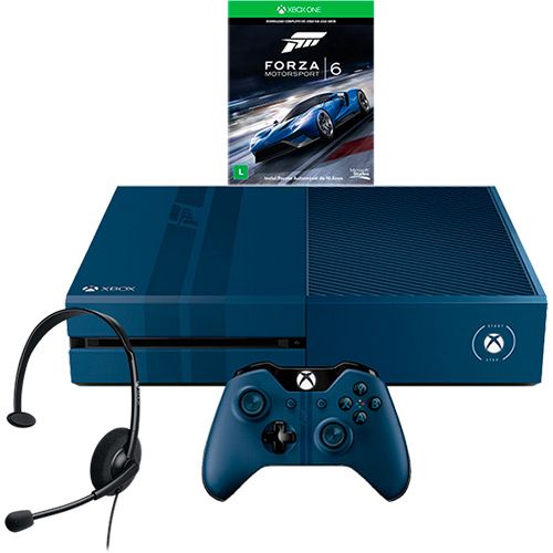 Console Xbox One 1TB Edição Limitada + Game Forza 6 (Via Dowloand) + Headset com Fio + Controle Wire