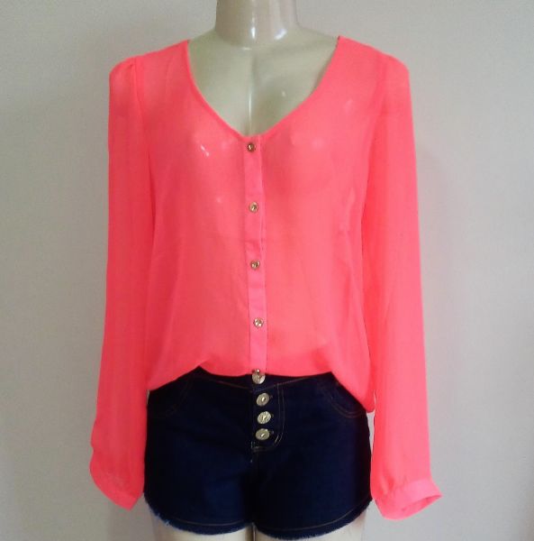 BLUSA MANGA LONGA NEON  ABERTURA  NAS COSTAS