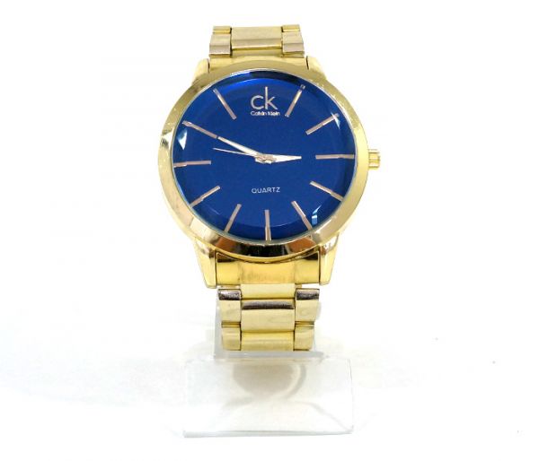 Relógio Calvin Klein Dourado Fundo Azul (Nacional)