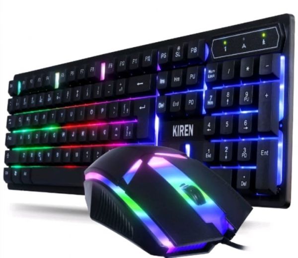 Kit Teclado Mouse Gamer Computador Pc Usb Abnt2 Iluminado Led Rgb Original