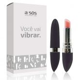 Vibrador Lipstick em formato de Batom - Preto