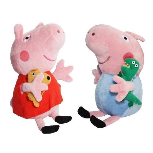 2 Peças Peppa Pig E George Pelúcia - Grátis Dvd Peppa Pig