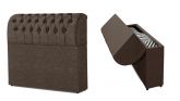 Cabeceira King Comodino Premium Suede Marrom 204 Bonan