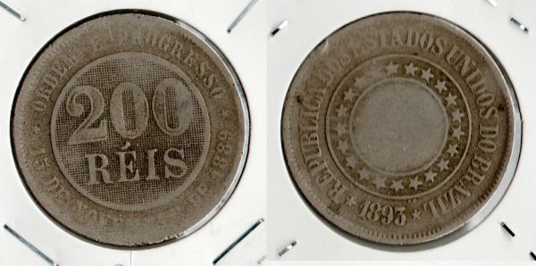 046-2 - 200 Réis 1893 - Tiragem 2.585.500 -