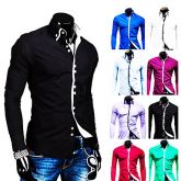 Moda Casual gola camisa dos homens #01621165