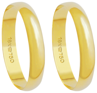 350 - alianças de ouro 18k, tradicional - Marca cpl.