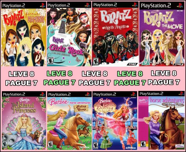 Kit Bratz + Barbie Collection com 8 Jogos