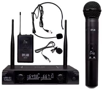 MICROFONE SEM FIO UHF DYLAN UDX-05 AURICULAR/MÃO/LAPELA