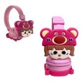 Fone Headphone Sem Fio Infantil Cute Girl 6D Sound Hmaston SN20