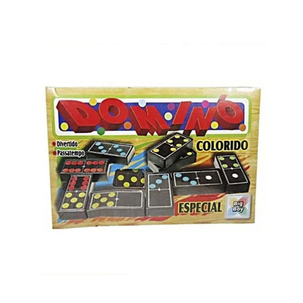 Jogo Dominó Simples Preto Plastico Big Boy 28 Peças