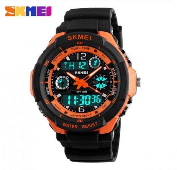 Relógio masculino skmei anadigi 0931 laranja - Skmei