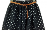 PE - Mini saia preta com póa branco