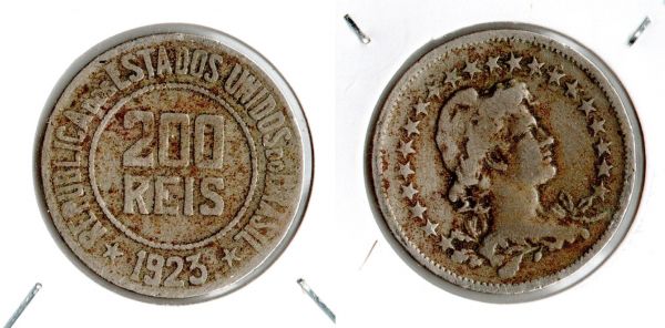 095-1 - 200 Réis 1923 - Tiragem 1.655.000