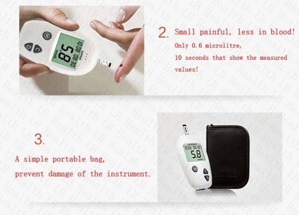 Glicosímetro analisador de Detecção de Diabetes de Açúcar no sangue medidor de glicose no sangue