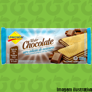 Wafer Chocolate Zero Açúcar 115 Gramas Lowçúcar